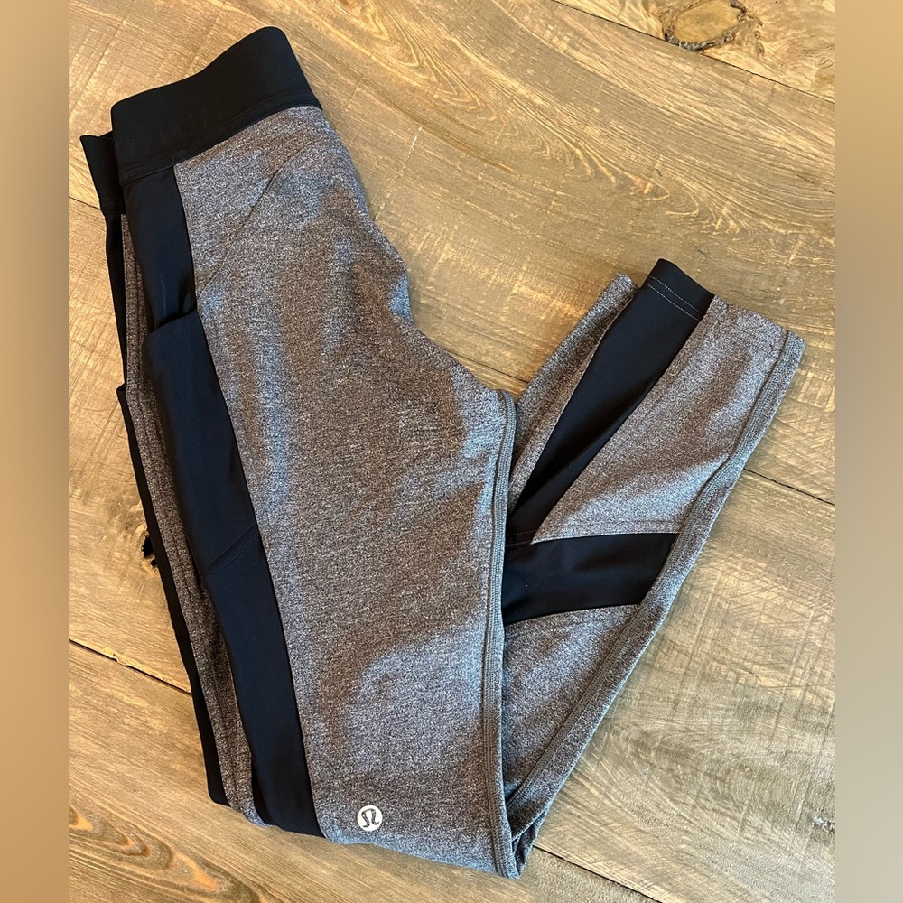 LULULEMON Box It Out Tight Black Heathered/Black Size 4 *See description* - Picture 1 of 8